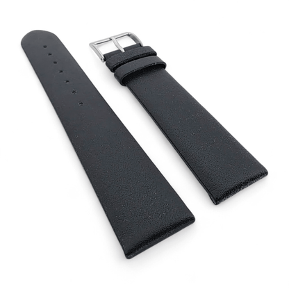 Infinity Edge Italian Leather Watch Strap 18mm 20mm Black - Wrist Envy