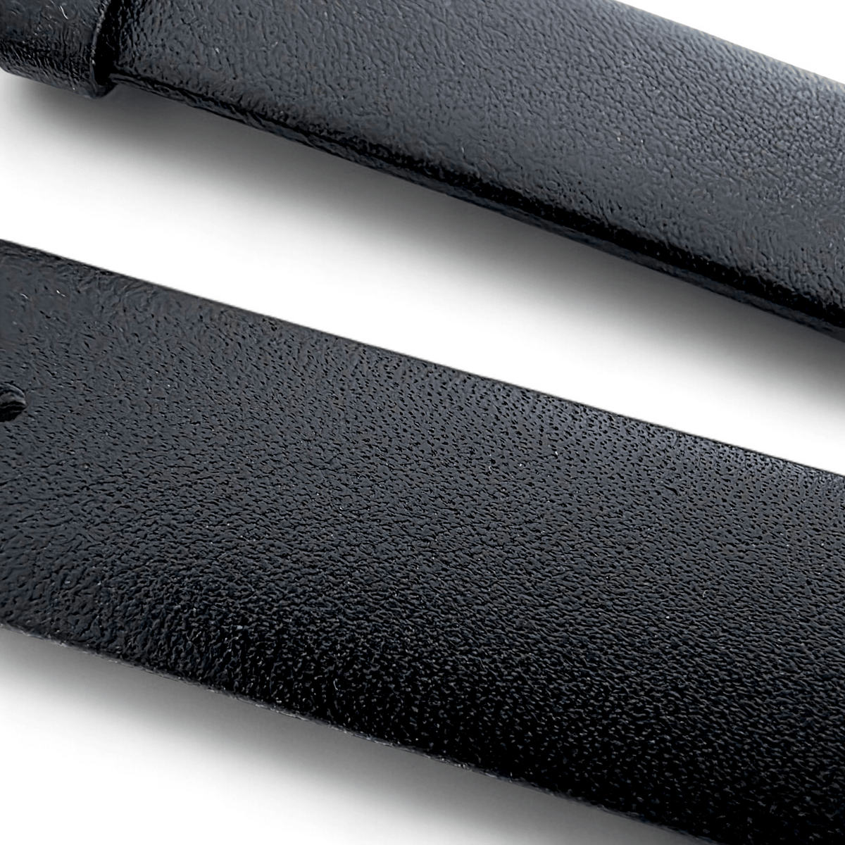 Infinity Edge Italian Leather Watch Strap 18mm 20mm Black - Wrist Envy