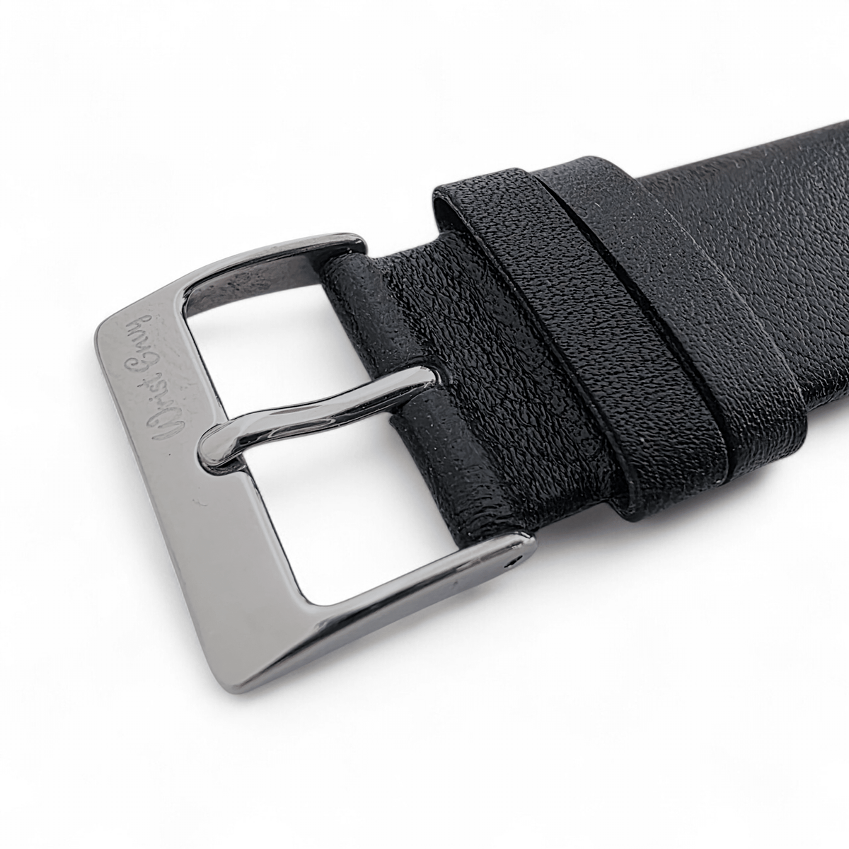 Infinity Edge Italian Leather Watch Strap 18mm 20mm Black - Wrist Envy