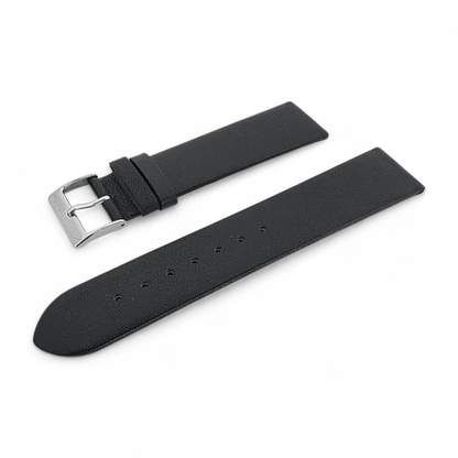 Infinity Edge Italian Leather Watch Strap 18mm 20mm Black - Wrist Envy