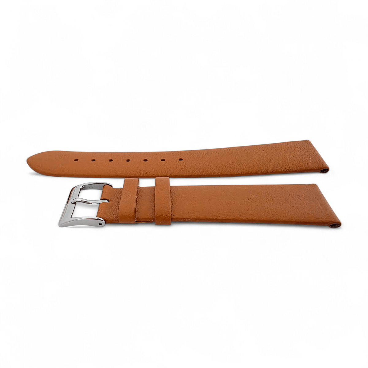 Infinity Edge Italian Leather Watch Strap 18mm 20mm Orange Tan - Wrist Envy