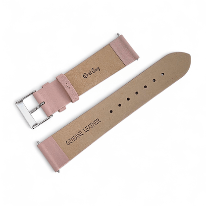 Infinity Edge Italian Leather Watch Strap 20mm Pink - Wrist Envy