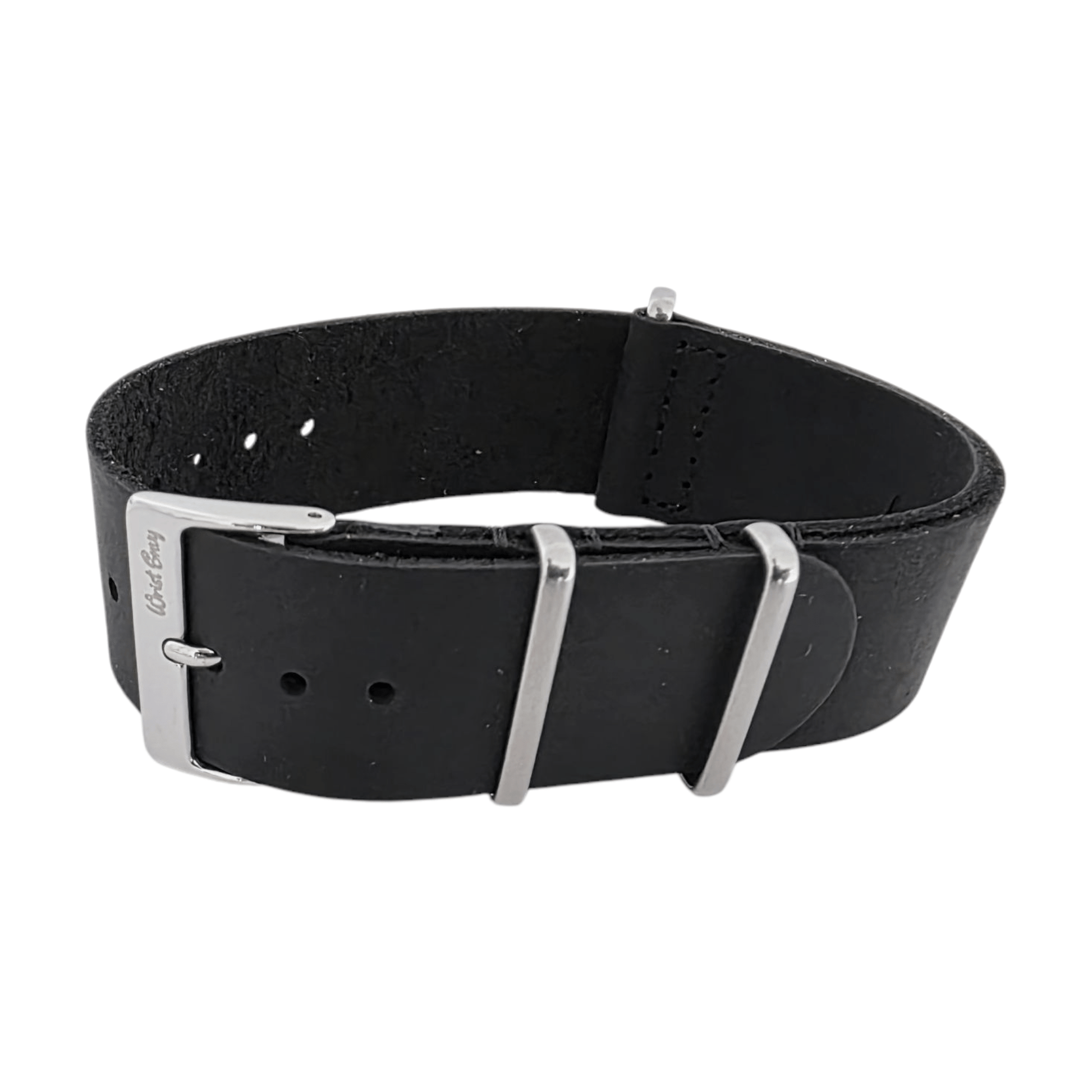 Italian Leather Military Watch Strap 18mm 20mm 21mm 22mm XL Black - Wrist Envy