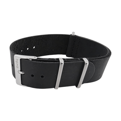 Italian Leather Military Watch Strap 18mm 20mm 21mm 22mm XL Black - Wrist Envy