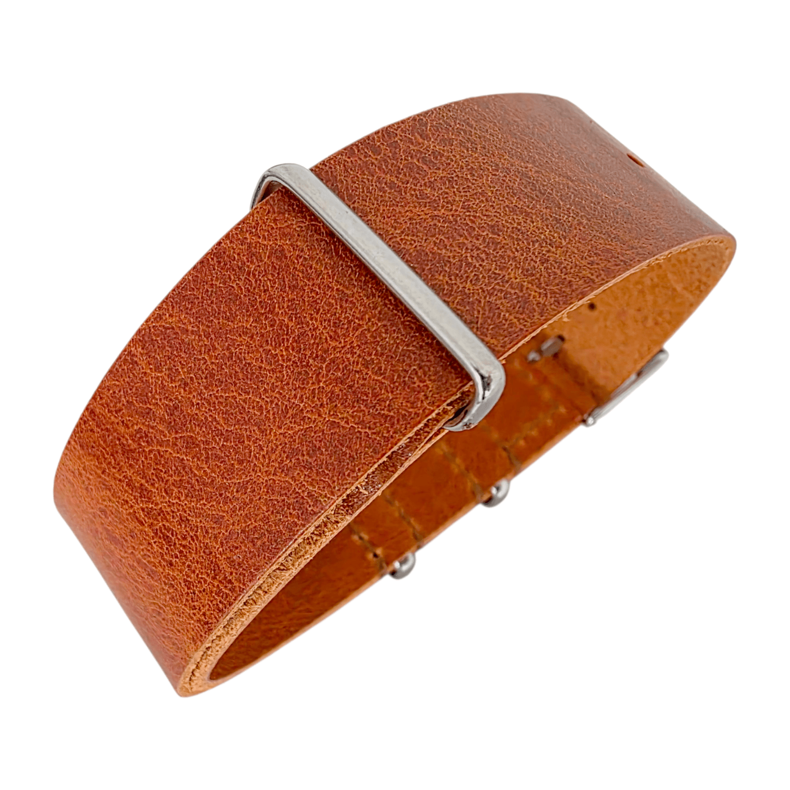 Italian Leather One Piece Military Watch Strap 20mm 22mm Tan Brown - Wrist Envy
