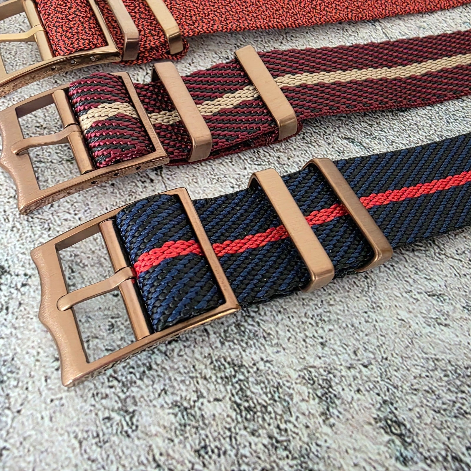 Job Lot of 5 Nylon Watch Straps Bands 20mm Military For Tudor Buckle Bronze Uk - Wrist Envy