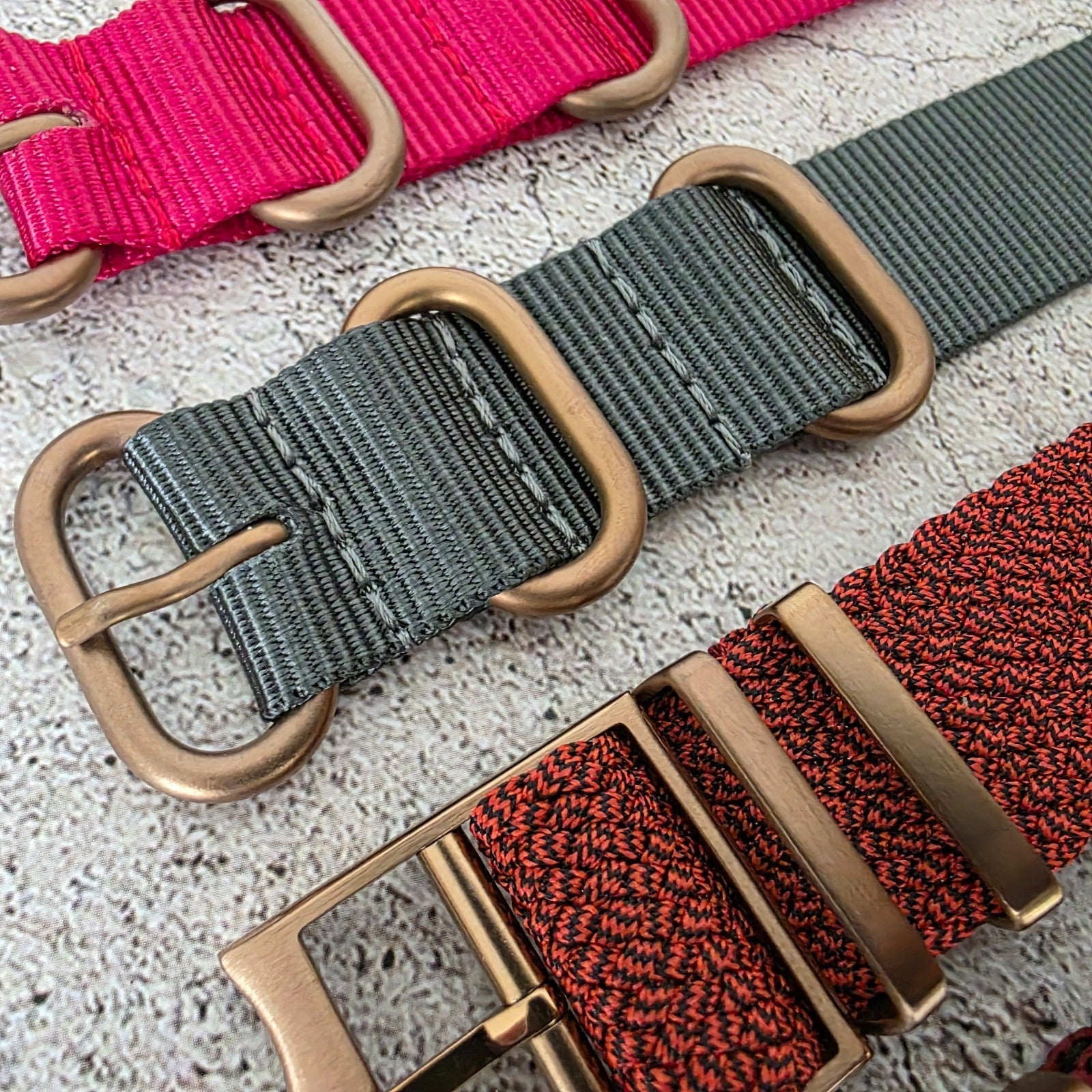 Job Lot of 5 Nylon Watch Straps Bands 20mm Military For Tudor Buckle Bronze Uk - Wrist Envy