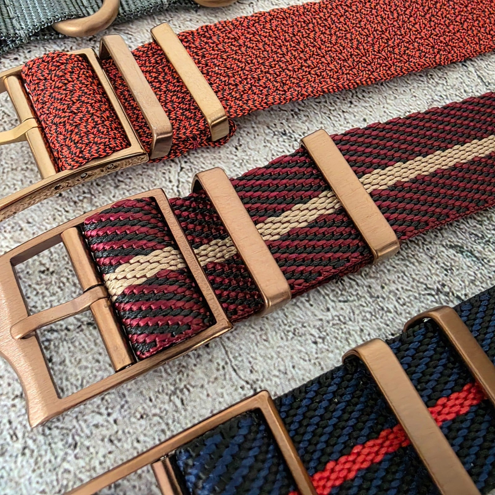 Job Lot of 5 Nylon Watch Straps Bands 20mm Military For Tudor Buckle Bronze Uk - Wrist Envy