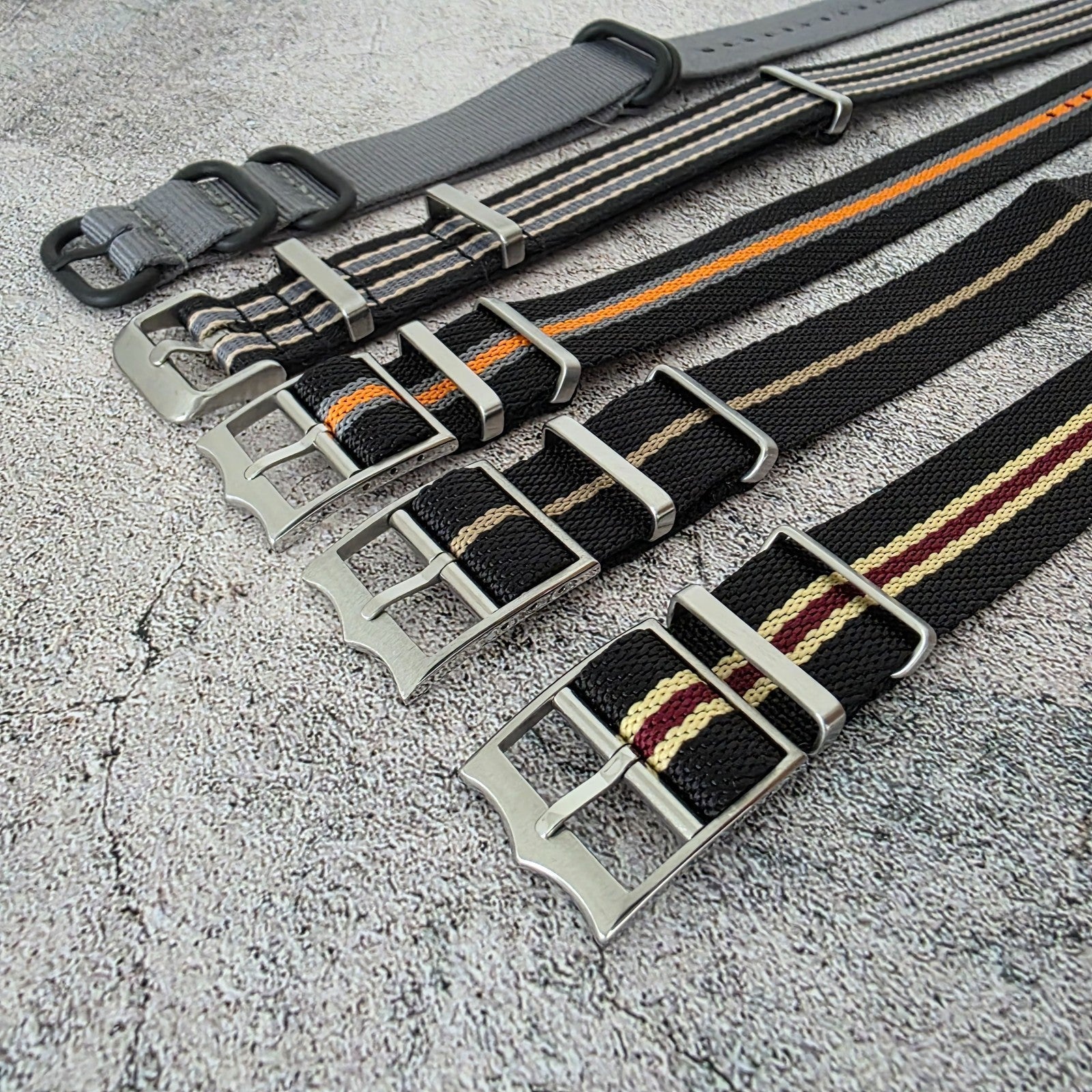 Job Lot of 5 Nylon Watch Straps Bands 20mm Military For Tudor Buckle One Piece - Wrist Envy
