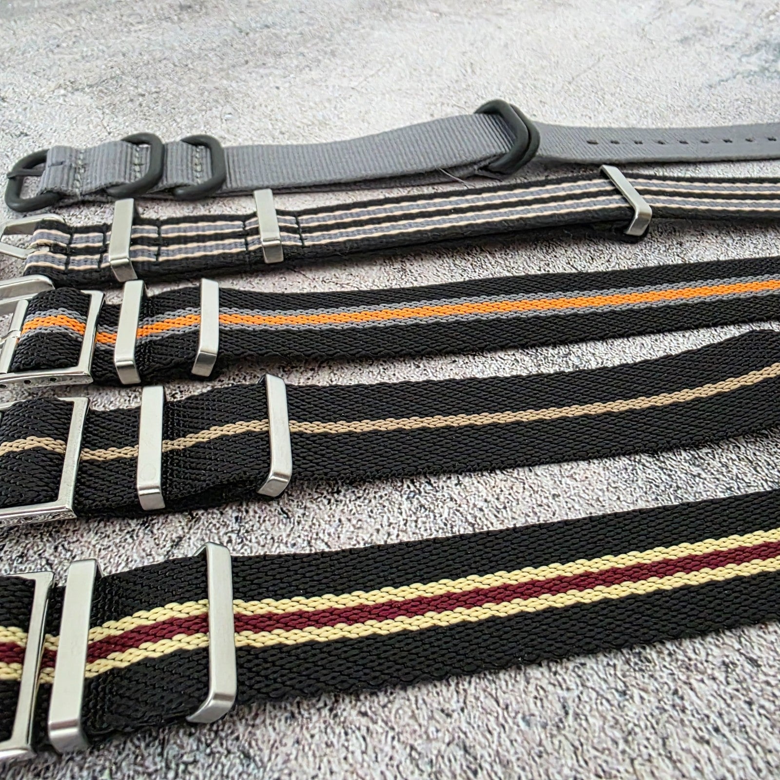 Job Lot of 5 Nylon Watch Straps Bands 20mm Military For Tudor Buckle One Piece - Wrist Envy