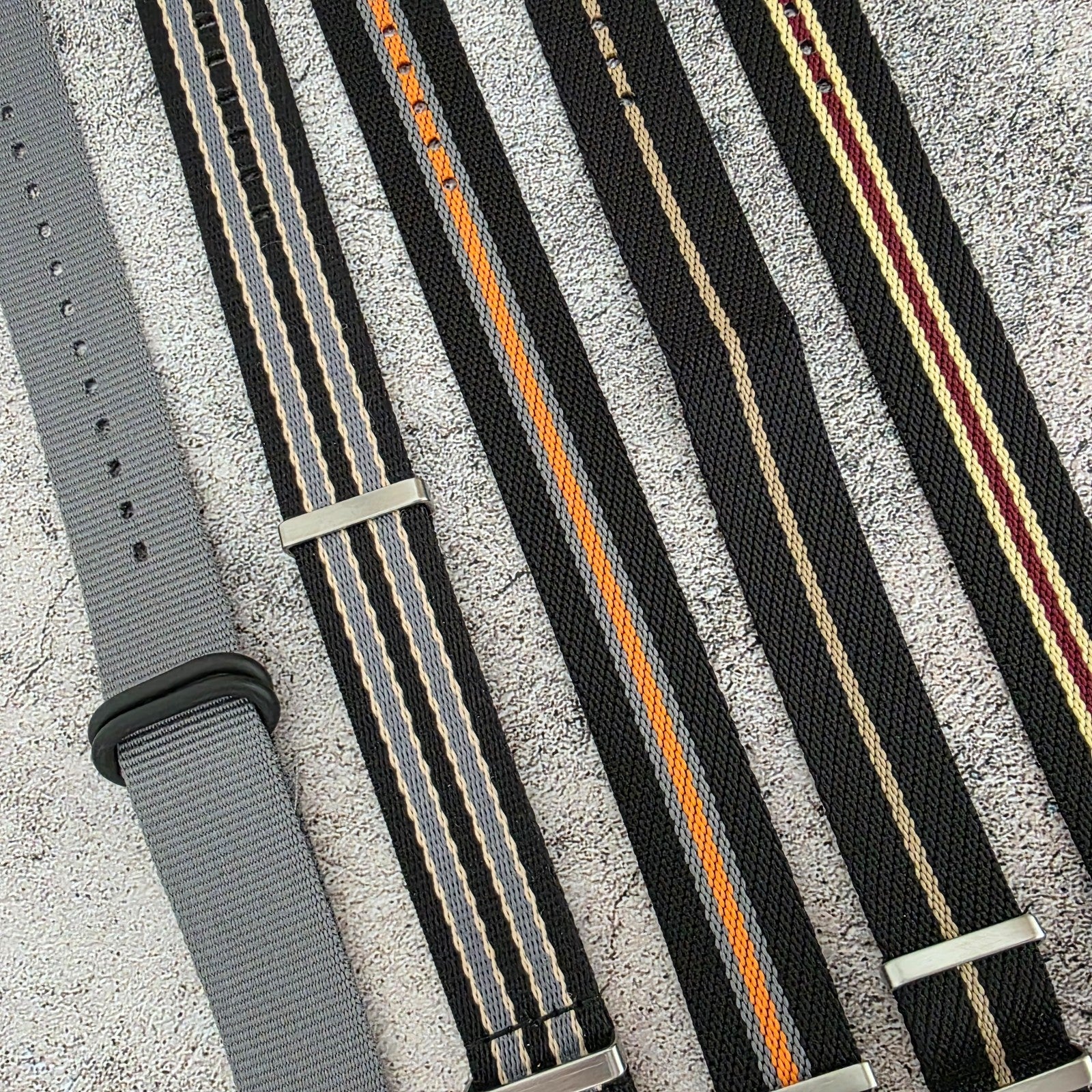 Job Lot of 5 Nylon Watch Straps Bands 20mm Military For Tudor Buckle One Piece - Wrist Envy