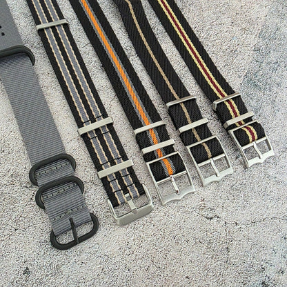Job Lot of 5 Nylon Watch Straps Bands 20mm Military For Tudor Buckle One Piece - Wrist Envy