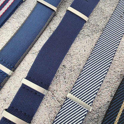 Job Lot of 5 Nylon Watch Straps Bands 22mm Military Blue For Tudor Buckle Mens - Wrist Envy