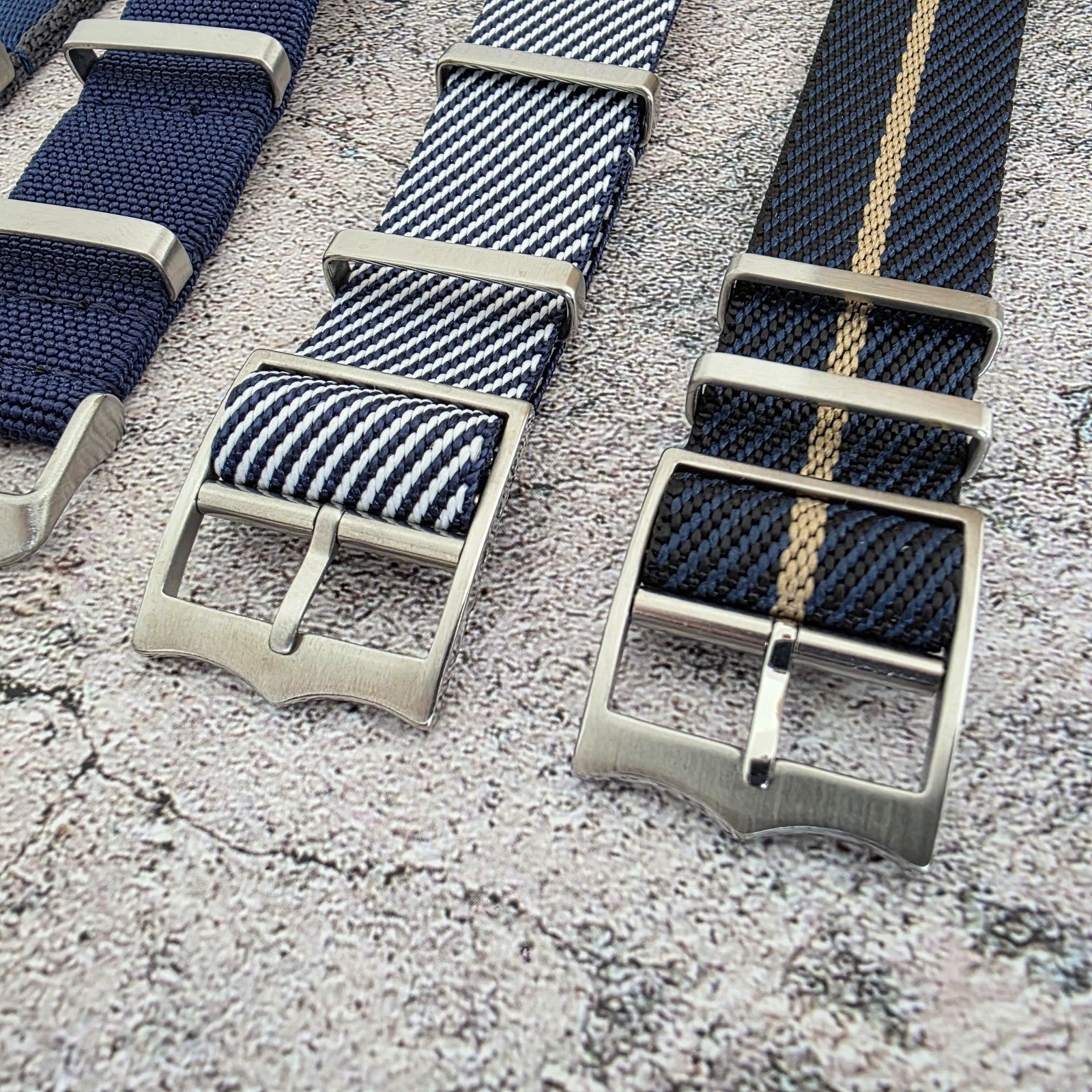 Job Lot of 5 Nylon Watch Straps Bands 22mm Military Blue For Tudor Buckle Mens - Wrist Envy
