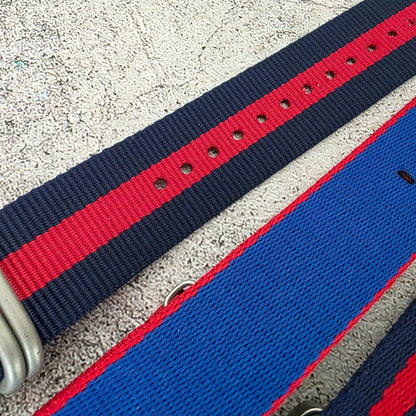 Job Lot of 5 Nylon Watch Straps Bands 22mm Military Blue Red For Tudor Buckle - Wrist Envy