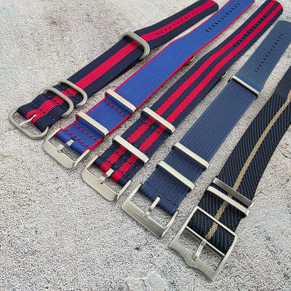 Job Lot of 5 Nylon Watch Straps Bands 22mm Military Blue Red For Tudor Buckle - Wrist Envy