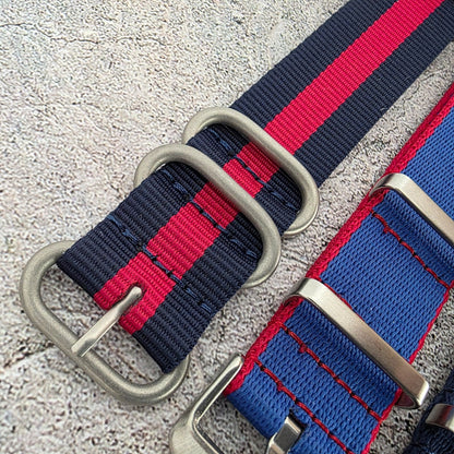 Job Lot of 5 Nylon Watch Straps Bands 22mm Military Blue Red For Tudor Buckle - Wrist Envy