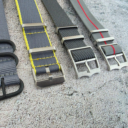Job Lot of 5 Nylon Watch Straps Bands 22mm Military Grey For Tudor Buckle Mens - Wrist Envy