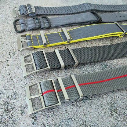 Job Lot of 5 Nylon Watch Straps Bands 22mm Military Grey For Tudor Buckle Mens - Wrist Envy