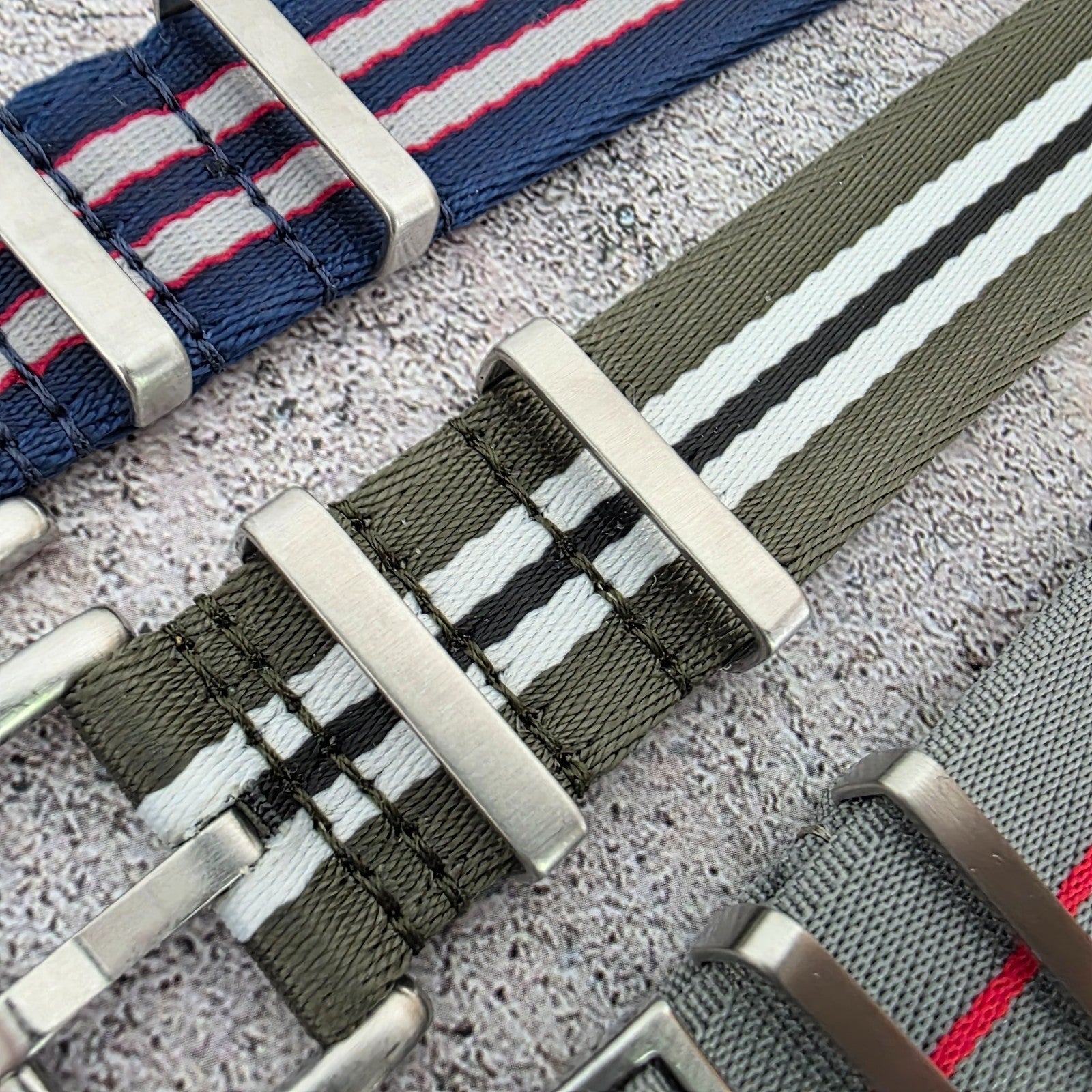 Job Lot of 5 Nylon Watch Straps Bands 22mm Military Mixed For Tudor Buckle Mens - Wrist Envy