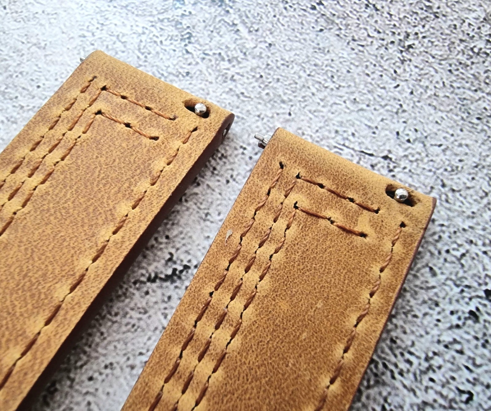 Leather Watch Strap Band Black Buckle Two Piece Quick Release 20mm Brown Blue UK - Wrist Envy
