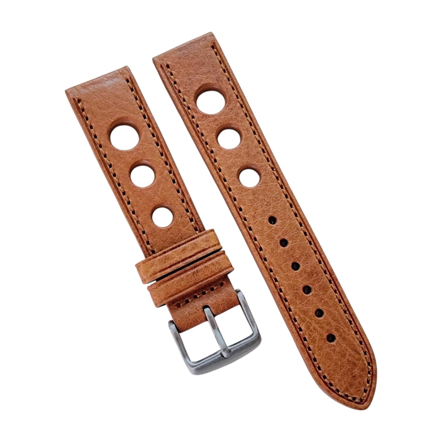 Leather Watch Strap Band Rally Racing Hole Vintage Grand Prix 18mm 20mm 22mm UK - Wrist Envy