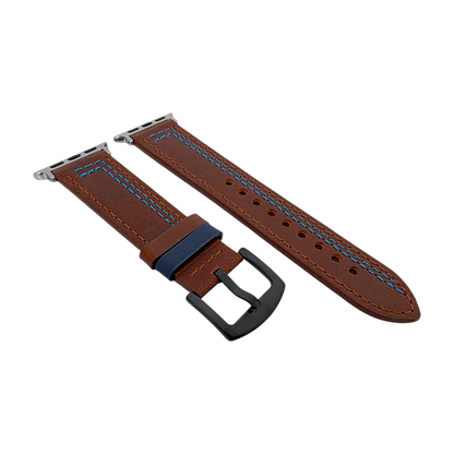 Leather Watch Strap For Apple Iwatch Dark Brown - Wrist Envy
