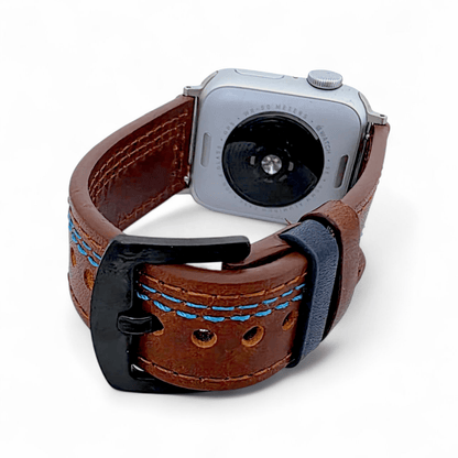 Leather Watch Strap For Apple Iwatch Dark Brown - Wrist Envy