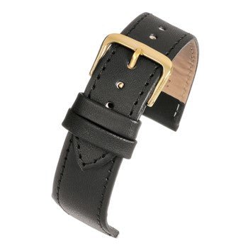 Leather Watch Strap Stitched 8mm to 30mm Black - Wrist Envy