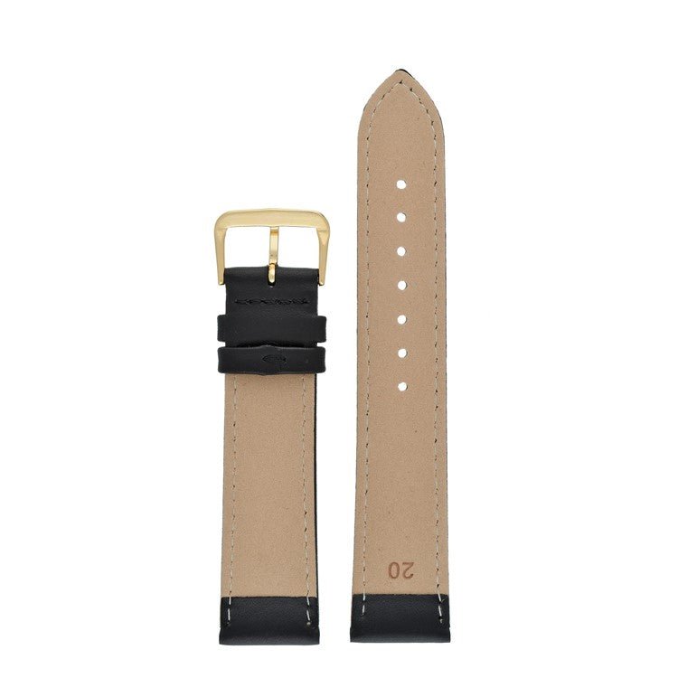 Leather Watch Strap Stitched 8mm to 30mm Black - Wrist Envy