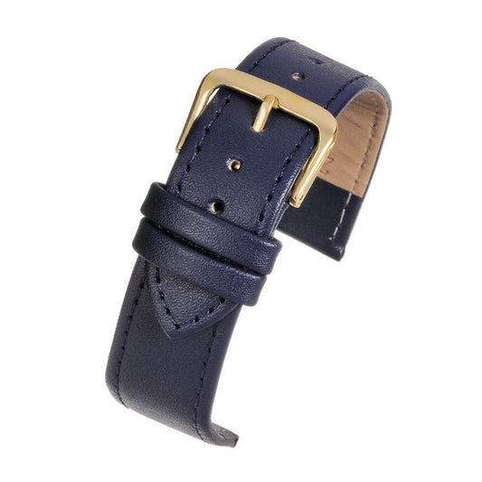 Leather Watch Strap Stitched 8mm to 30mm Blue - Wrist Envy