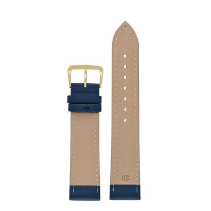 Leather Watch Strap Stitched 8mm to 30mm Blue - Wrist Envy