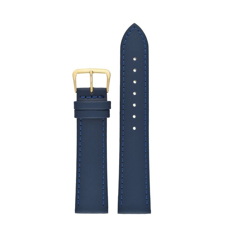 Leather Watch Strap Stitched 8mm to 30mm Blue - Wrist Envy