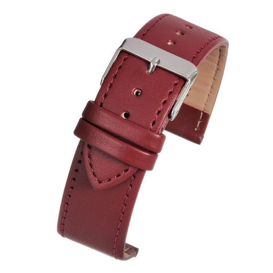 Leather Watch Strap Stitched 8mm to 30mm Red - Wrist Envy