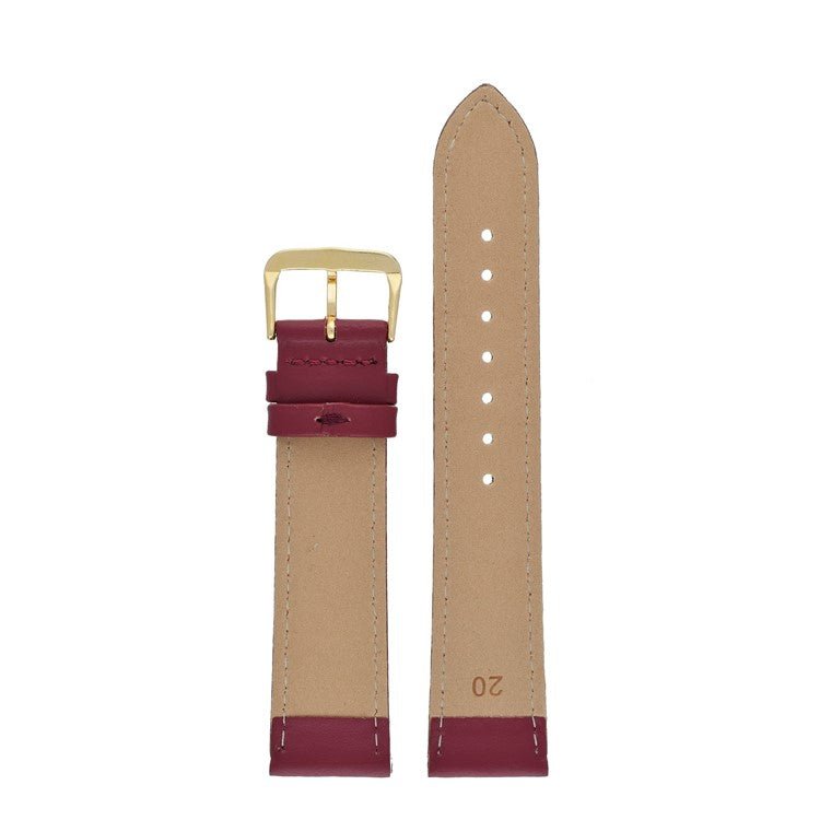 Leather Watch Strap Stitched 8mm to 30mm Red - Wrist Envy