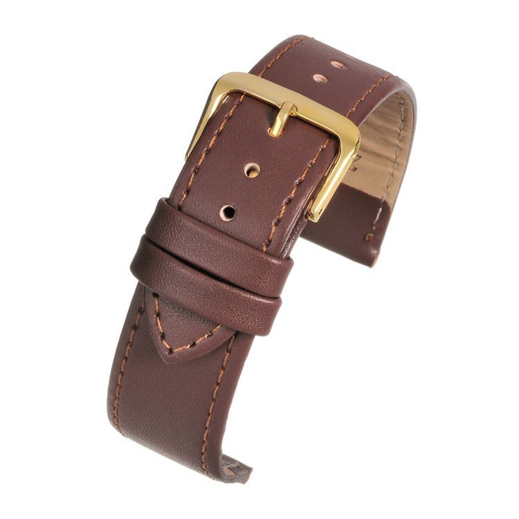 Leather Watch Strap Stitched 8mm to 30mm Tan Brown - Wrist Envy