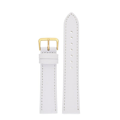 Leather Watch Strap Stitched 8mm to 30mm White - Wrist Envy