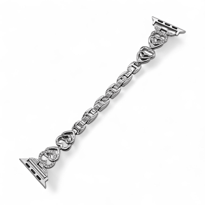 Linked Heart Apple Watch Metal Band Silver - Wrist Envy