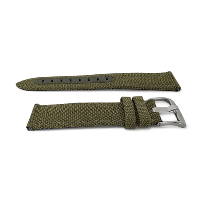 Luxury Canvas Watch Strap 4mm Thick 18mm 20mm 22mm Army Green - Wrist Envy