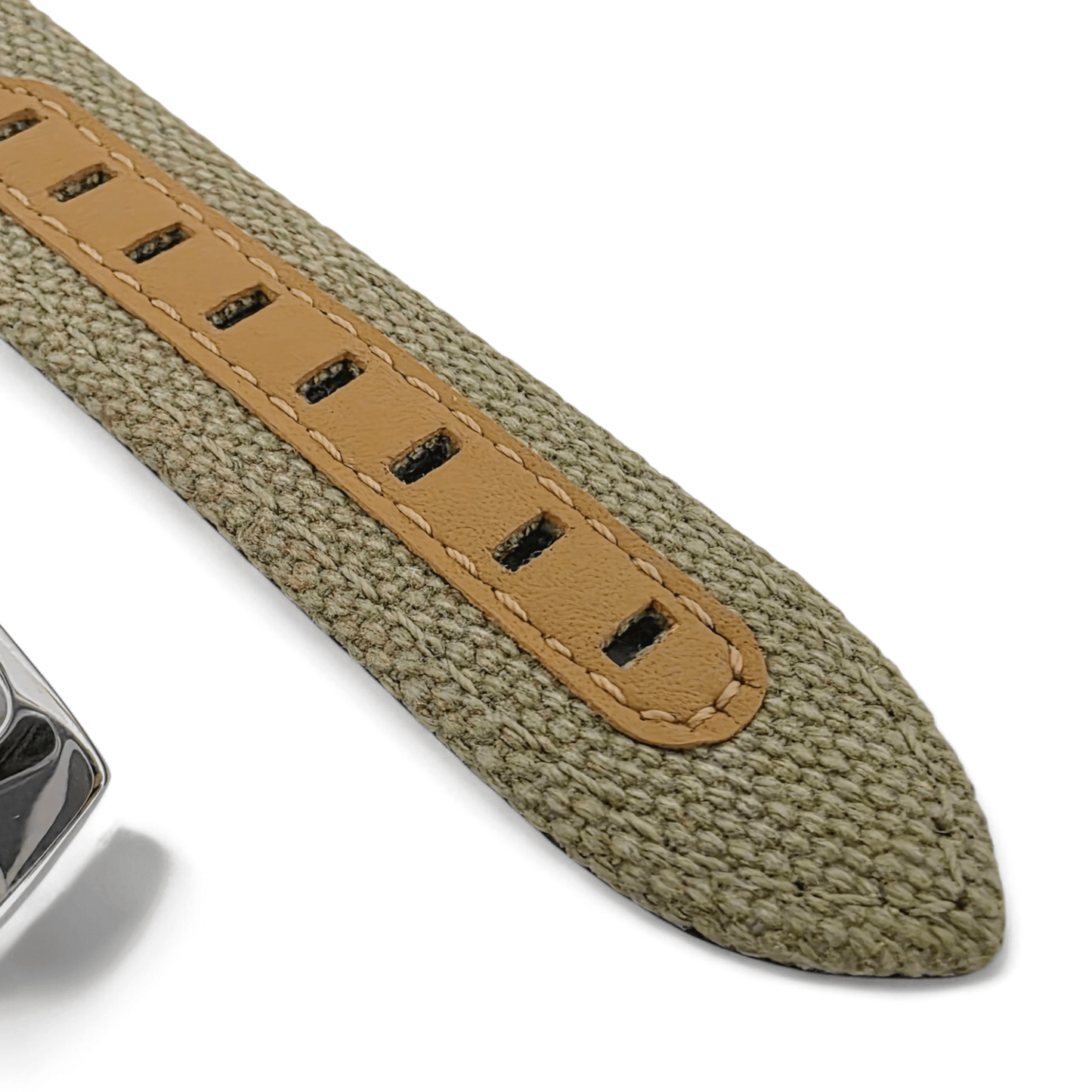 Luxury Canvas Watch Strap 4mm Thick 18mm 20mm 22mm Khaki Beige - Wrist Envy