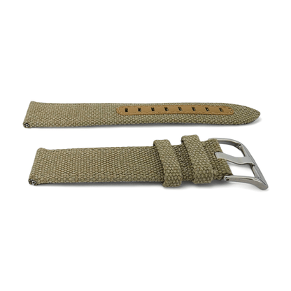Luxury Canvas Watch Strap 4mm Thick 18mm 20mm 22mm Khaki Beige - Wrist Envy