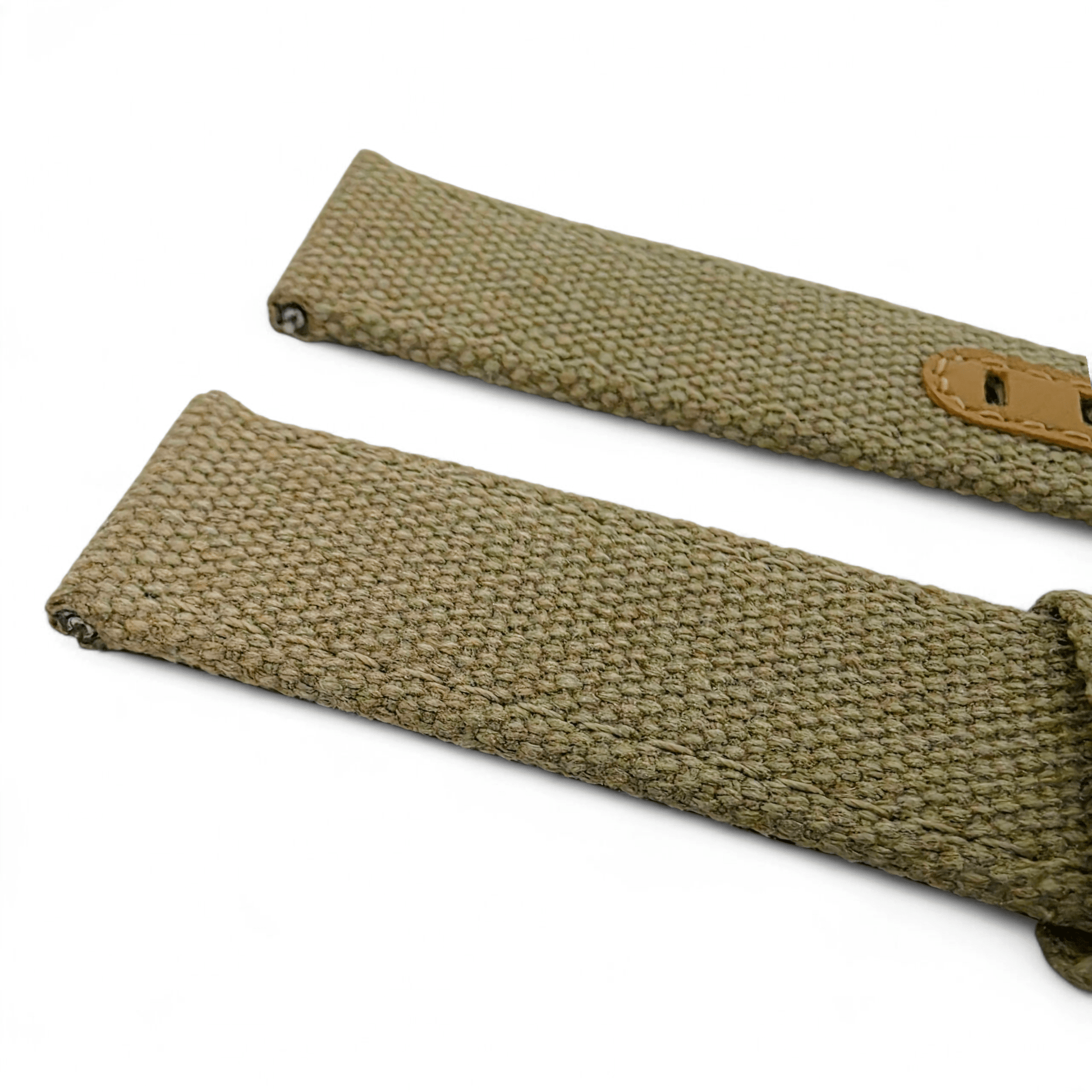 Luxury Canvas Watch Strap 4mm Thick 18mm 20mm 22mm Khaki Beige - Wrist Envy