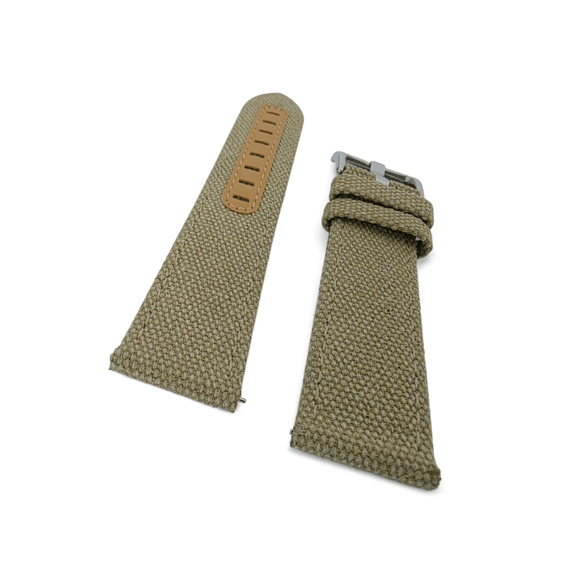 Luxury Canvas Watch Strap 4mm Thick 18mm 20mm 22mm Khaki Beige - Wrist Envy