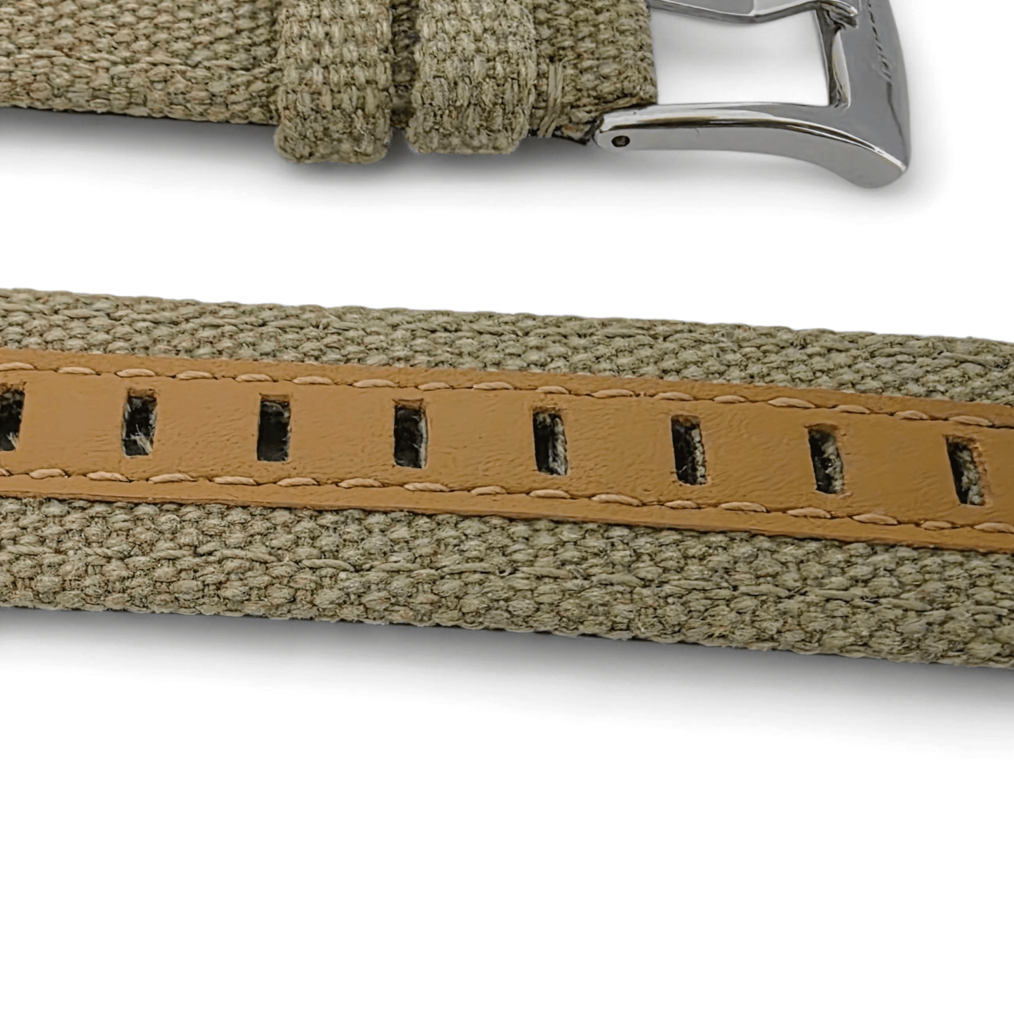 Luxury Canvas Watch Strap 4mm Thick 18mm 20mm 22mm Khaki Beige - Wrist Envy