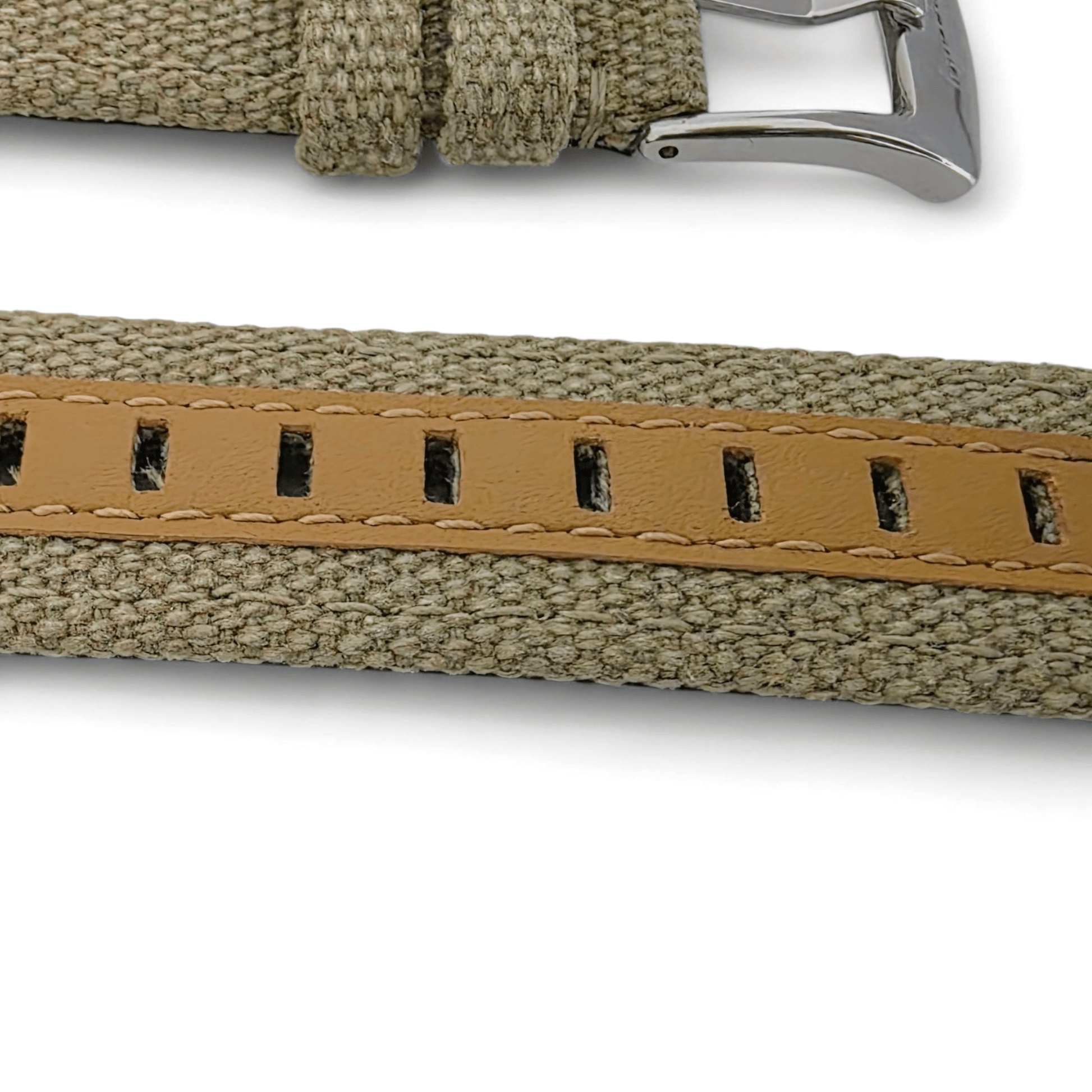 Luxury Canvas Watch Strap 4mm Thick 18mm 20mm 22mm Khaki Beige - Wrist Envy