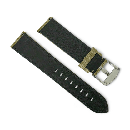 Luxury Canvas Watch Strap 4mm Thick 18mm 20mm 22mm Khaki Beige - Wrist Envy
