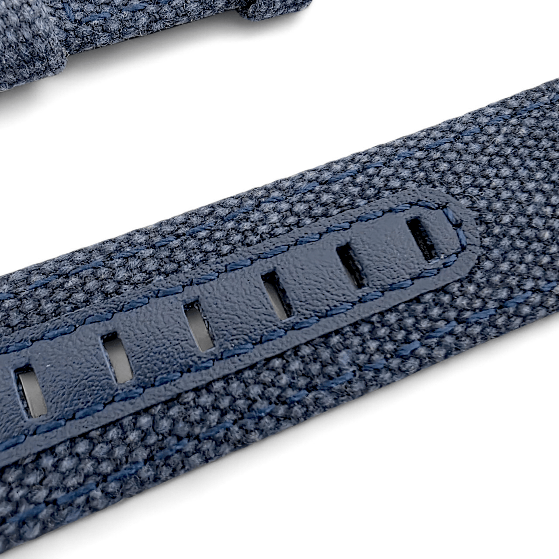 Luxury Canvas Watch Strap 4mm Thick 20mm 22mm Navy Blue - Wrist Envy