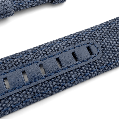Luxury Canvas Watch Strap 4mm Thick 20mm 22mm Navy Blue - Wrist Envy