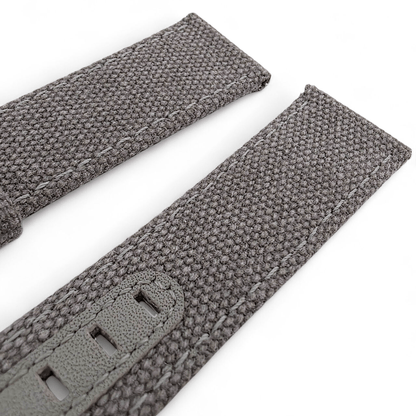 Luxury Canvas Watch Strap 4mm Thick 20mm 22mm Steel Grey - Wrist Envy