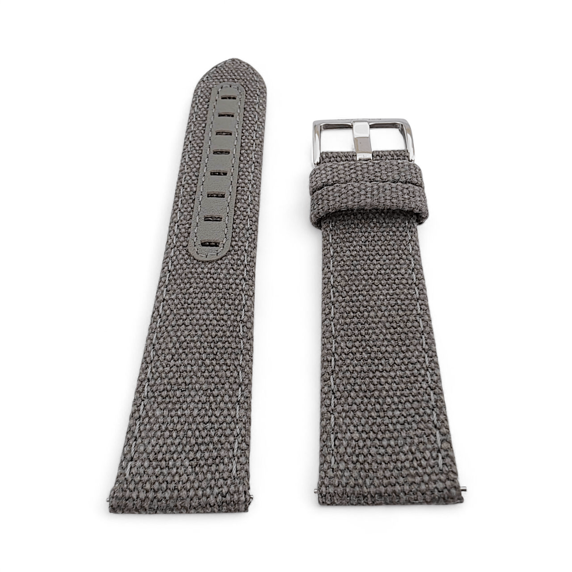 Luxury Canvas Watch Strap 4mm Thick 20mm 22mm Steel Grey - Wrist Envy